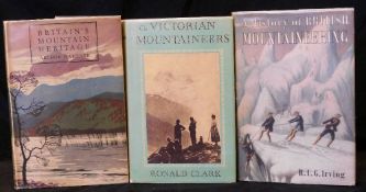 RONALD CLARK: THE VICTORIAN MOUNTAINEERS, London, B T Batsford, 1953, 1st edition, original cloth,