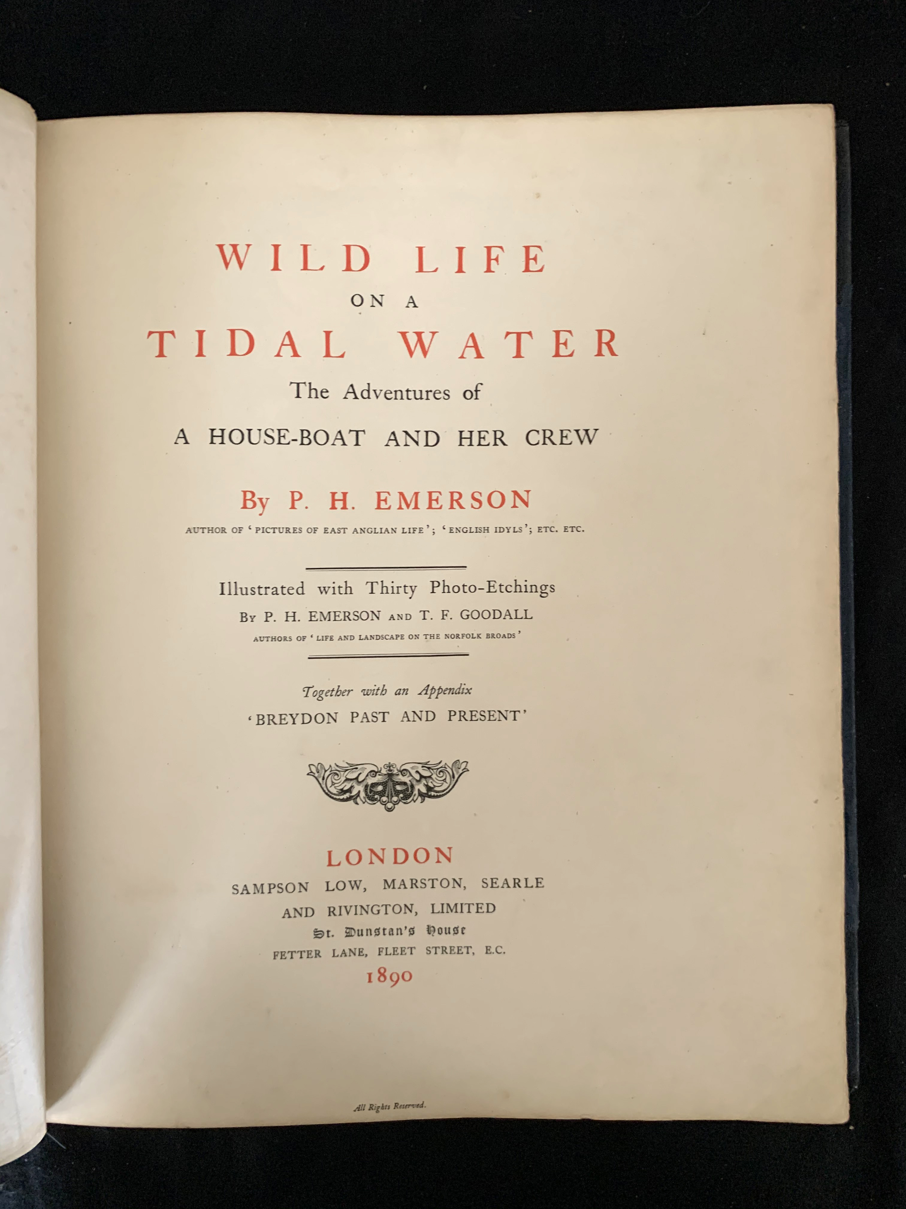 PETER HENRY EMERSON: WILD LIFE ON A TIDAL WATER, THE ADVENTURES OF A HOUSE-BOAT AND HER CREW, ill