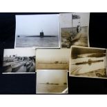 PACKET: 11 assorted submarine photographs, mainly WWII period, most with information verso,