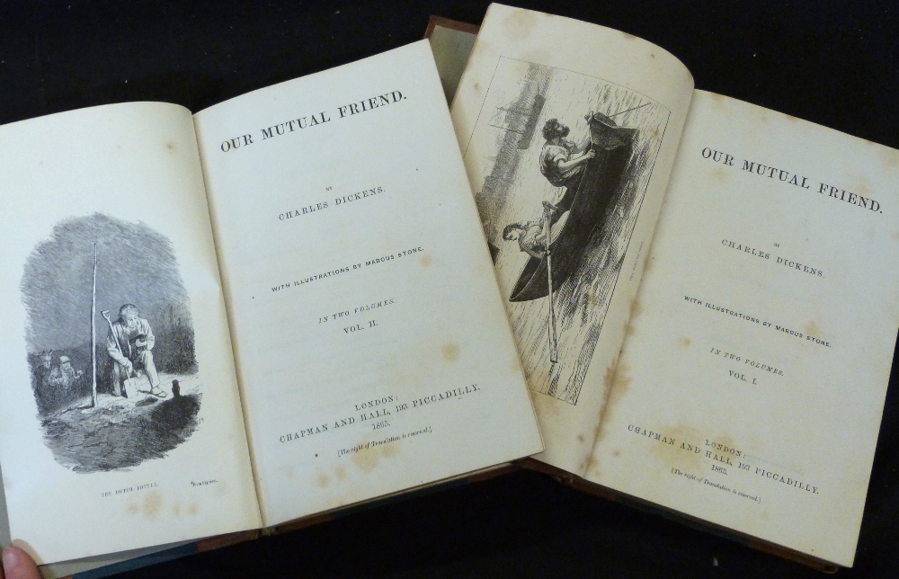 CHARLES DICKENS: OUR MUTUAL FRIEND, ill Marcus Stone, London, Chapman & Hall, 1865, 1st edition in