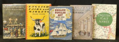 WILLIAM ADDISON: 2 titles: ENGLISH SPAS, London, B T Batsford, 1951, 1st edition, original cloth,