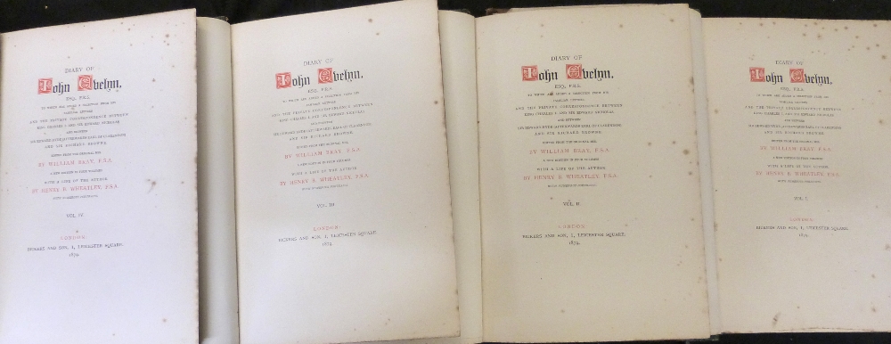 JOHN EVELYN: DIARY..., ed Sir William Bray, London, Bickers & Son, 1879, new edition, 4 vols, - Image 3 of 5