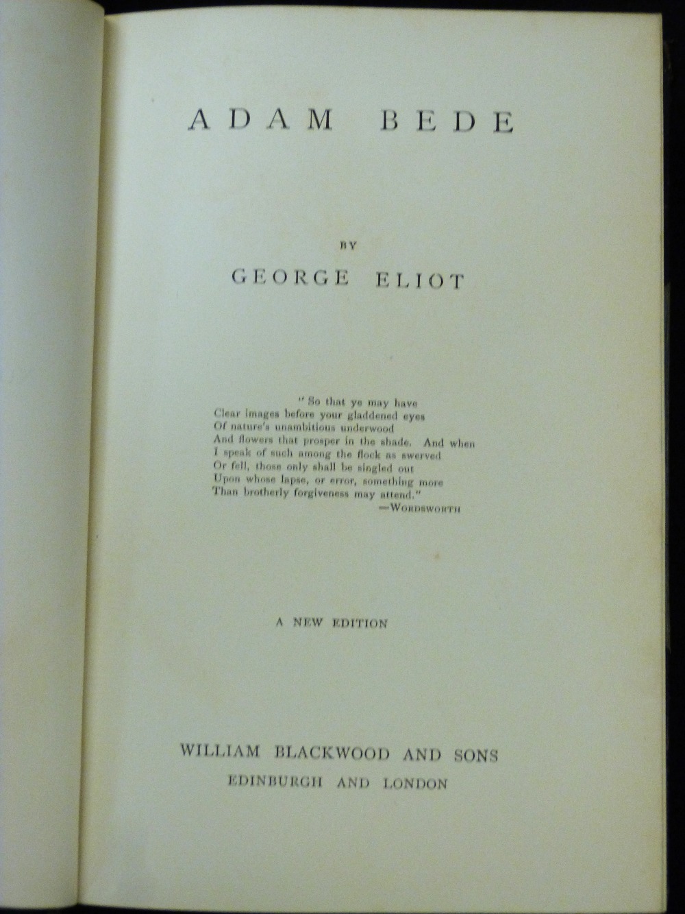 GEORGE ELIOT: NOVELS OF, Edinburgh and London, William Blackwood & Sons, circa 1890, 7 vols, - Image 3 of 3