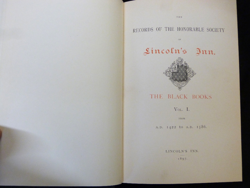THE RECORDS OF THE HONORABLE SOCIETY OF LINCOLN'S INN, THE BLACK BOOKS, London, Lincoln's Inn, - Image 2 of 2
