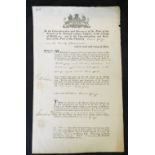Printed and manuscript notice 1832, Aldergate Overseers of the Poor obtaining an order to return a