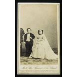 Carte de Visite of the marriage of "General" Tom Thumb and Lavinia Warren, who married in 1863,
