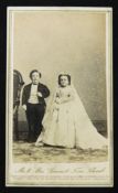 Carte de Visite of the marriage of "General" Tom Thumb and Lavinia Warren, who married in 1863,