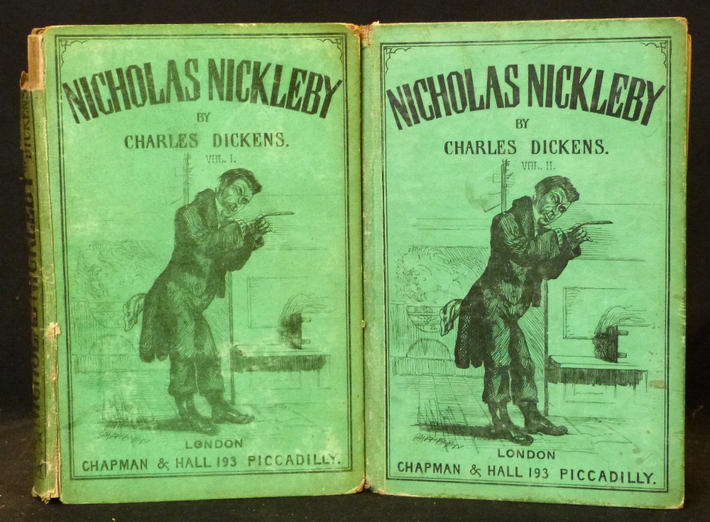 CHARLES DICKENS: THE LIFE AND ADVENTURES OF NICHOLAS NICKLEBY, ill H K Browne (frontispieces),