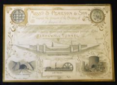 Tinted litho gilt edged invitation card by the builders S Pearson & Son on Wed Oct 30th 1895 to