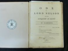 "HARMODIUS": ODE TO LORD NELSON ON HIS CONQUEST IN EGYPT, London, J Moore for T Egerton, 1798, 1st