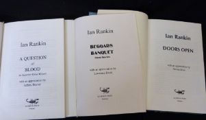 IAN RANKIN: 3 titles: BEGGARS BANQUET, Gladestry Scorpion Press, 2002 (99), numbered and signed,