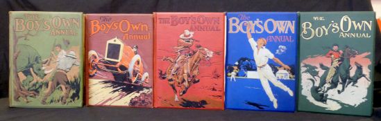 THE BOYS OWN ANNUAL, 1909-10, 1913-14, 1915-16, 1921-22, 1926-27, vols 32, 36, 38, 44, 49, 1st work,