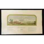 Ackermann (pub) coloured print, the building for the Great Exhibition 1851, with plan verso,