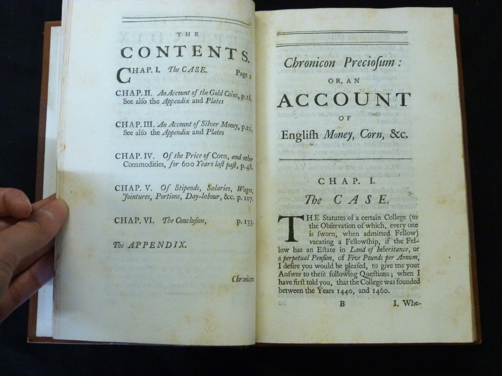 WILLIAM FLEETWOOD: CHRONICON PRECIOSUM OR AN ACCOUNT OF ENGLISH GOLD AND SILVER MONEY, THE PRICE - Image 2 of 3