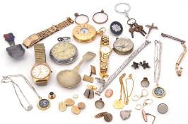 Mixed Lot: Ingersoll pocket watch, a gold plated Amnex pocket watch, a Tissot gent's wrist watch,