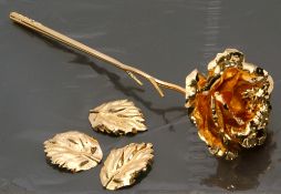 24K dipped rose in a black presentation box, the natural rose is certified 24ct gold (see