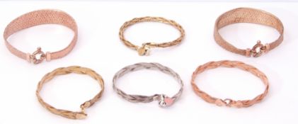Mixed Lot: five 925 stamped bracelets and other, 33.5gms