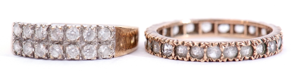 Mixed Lot: a yellow metal full eternity ring comprising 25 round faceted white spinels, tested for - Image 2 of 5