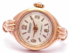 'Regency' watch/ring, the dial numbered at the cardinal points with batons between, marked Regency