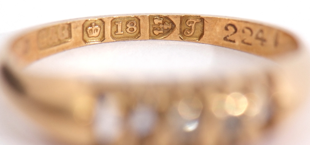 Mixed Lot: a diamond ring featuring 2 small diamonds (3 missing), 18ct, Chester 1909, together - Image 5 of 8