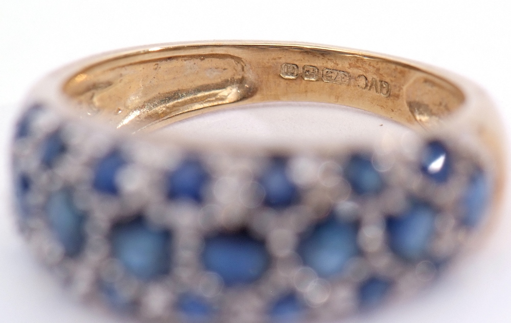 Mixed Lot: two modern 9ct white gold and blue stone dress rings, both stamped QVC, gross weight 6. - Image 6 of 8