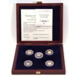 Cased set of five proof coins "Year of the Free King", 00196