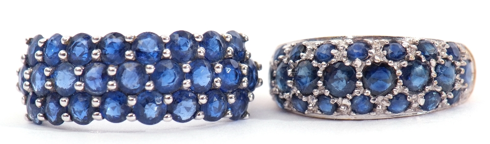 Mixed Lot: two modern 9ct white gold and blue stone dress rings, both stamped QVC, gross weight 6. - Image 8 of 8