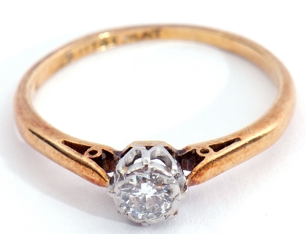 Diamond single stone ring featuring a brilliant cut diamond, 0.15ct approx, raised in a coronet - Image 7 of 9