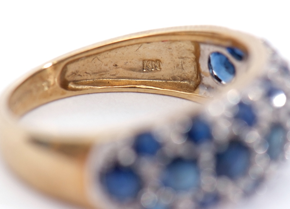 Mixed Lot: two modern 9ct white gold and blue stone dress rings, both stamped QVC, gross weight 6. - Image 7 of 8
