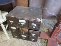 EARLY 20TH CENTURY NINE-DRAWER SMALL FILING UNIT, WIDTH APPROX 48CM