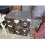 EARLY 20TH CENTURY NINE-DRAWER SMALL FILING UNIT, WIDTH APPROX 48CM