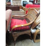 CANE ARMCHAIR, HEIGHT APPROX 94CM