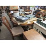 CIRCULAR DINING TABLE AND FOUR MATCHING CHAIRS, DIAM APPROX 105CM