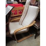 MODERN BENTWOOD ROCKING CHAIR, TOTAL HEIGHT APPROX 95CM