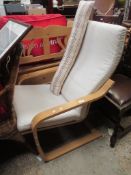 MODERN BENTWOOD ROCKING CHAIR, TOTAL HEIGHT APPROX 95CM