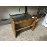SMALL GLASS TOPPED MAGAZINE RACK, WIDTH APPROX 42CM