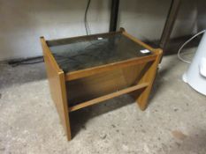 SMALL GLASS TOPPED MAGAZINE RACK, WIDTH APPROX 42CM