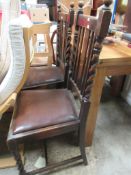 TWO MATCHING BARLEY TWIST DINING CHAIRS, APPROX HEIGHT 104CM MAX