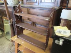 SMALL RUSTIC WALL SHELF UNIT, WIDTH APPROX 51CM