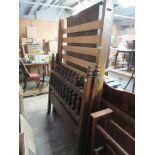 BEDSTEAD WITH HEAVY ENDS FEATURING TURNED DECORATION WIDTH APPROX 137CM