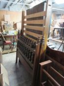 BEDSTEAD WITH HEAVY ENDS FEATURING TURNED DECORATION WIDTH APPROX 137CM