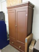 LARGE PAINTED PINE WARDROBE, WIDTH APPROX 118CM