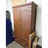 LARGE PAINTED PINE WARDROBE, WIDTH APPROX 118CM