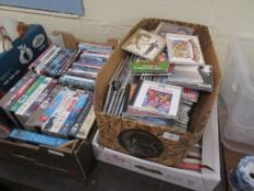 THREE BOXES OF MIXED VIDEOS, DVDS ETC