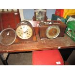 TWO MID-20TH CENTURY MANTEL CLOCKS INCLUDING ONE FOR ALDRED & SON, GREAT YARMOUTH