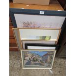 QUANTITY OF FRAMED PRINTS, LARGEST WIDTH APPROX 58CM