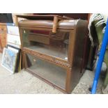 SMALL GLOBE WERNICKE TYPE TWO SECTION BOOKCASE, WIDTH APPROX 86CM