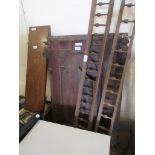 COLLECTION OF FURNITURE PARTS INCLUDING GALLERIES ETC, HEIGHT OF MOULDED PANEL APPROX 75CM