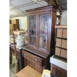 EARLY 20TH CENTURY MAHOGANY SECRETAIRE BOOCKASE, WIDTH APPROX 78CM