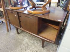 1960S SIDEBOARD SET WITH DRAWERS AND SLIDING DOORS, WIDTH APPROX 128CM